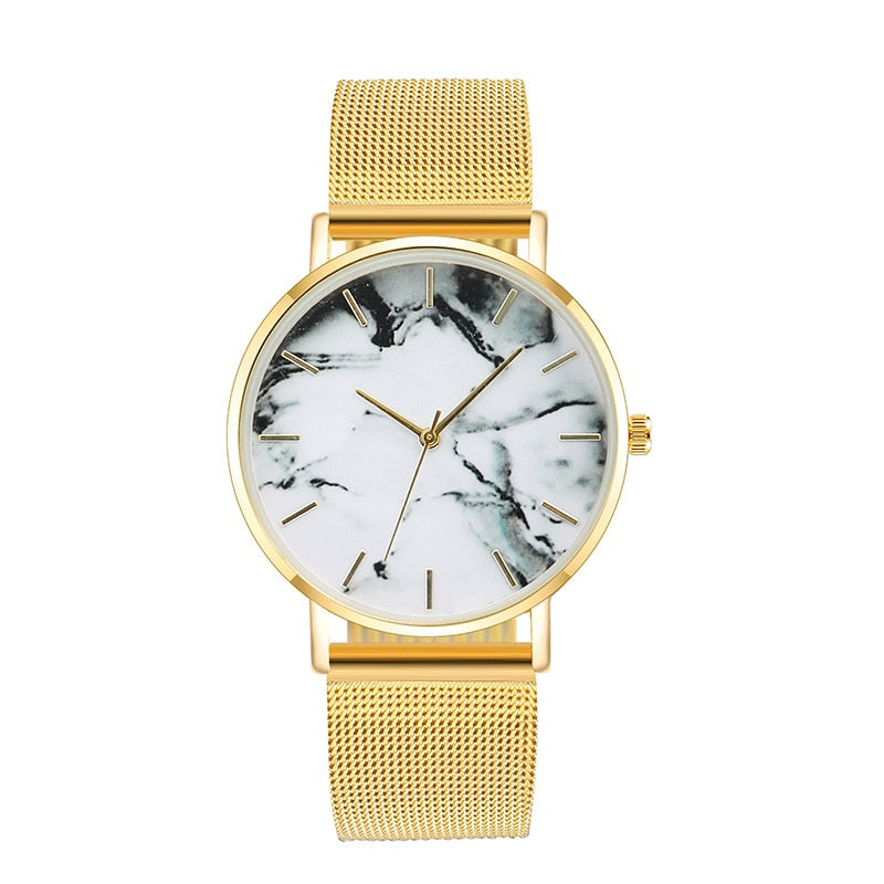 🌟 **Fashionable Rose Gold Mesh Band Marble Quartz Watch: A Luxurious Gift for Her!** ⌚️