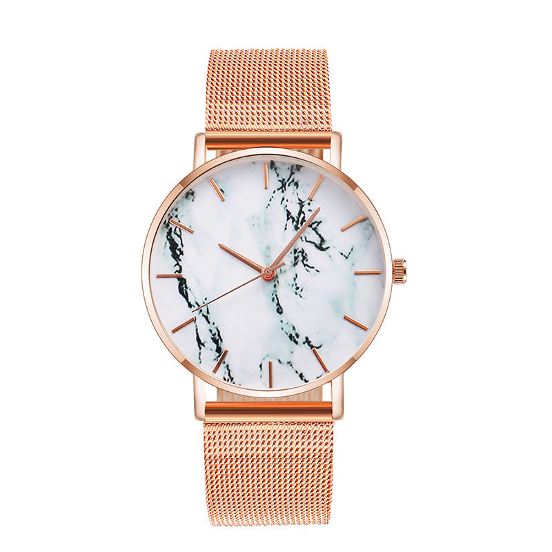 🌟 **Fashionable Rose Gold Mesh Band Marble Quartz Watch: A Luxurious Gift for Her!** ⌚️